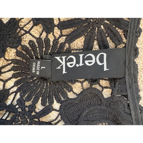 Berek Black Lace Bomber Jacket with Ornate floral Design Large - Picture 2 of 6